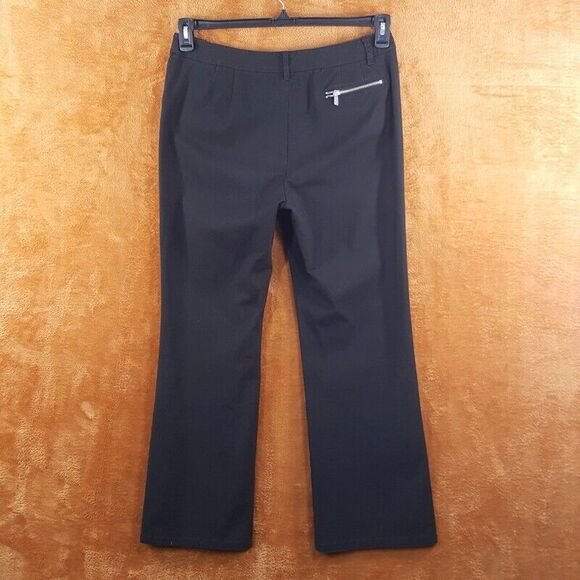 MICHAEL KORS Womens Pants Size 12 Black Chino Bootcut Zipper Pockets - Picture 4 of 9
